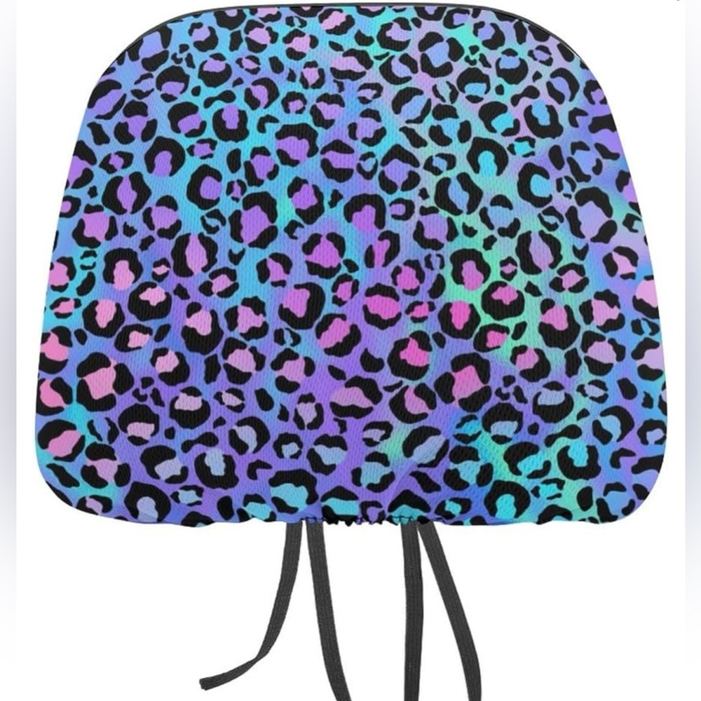 Leopard Print Colorful Headrest Car Covers NWOT